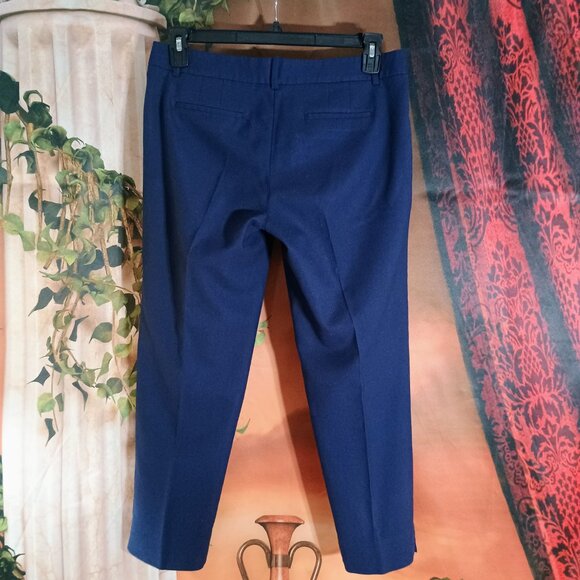 EUC: J.Crew Sze 8 Navy Blue Stretch Wool Blend Lined Skimmer Dress Pants - Picture 2 of 8